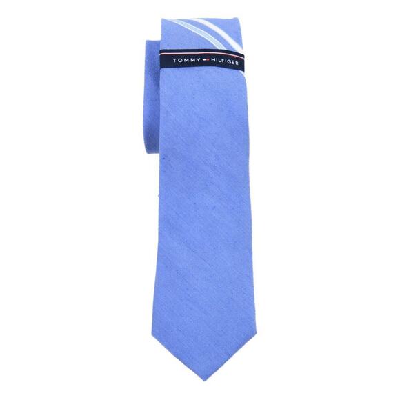 New Tommy Hilfiger Men's Linen Blend Tie - Picture 1 of 4